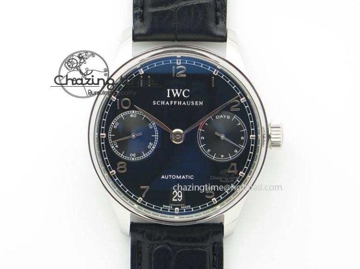 MIROTIME 0205 Portuguese Chrono IW371620 APSF 1:1 Best Edition White Blue Dial on Blue Leather Strap A MultiPurpose 7039